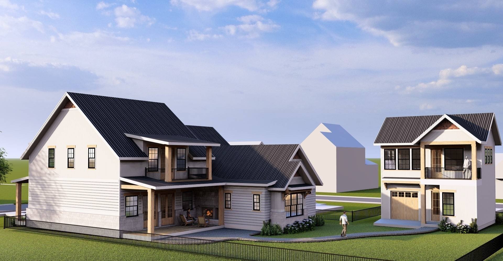 Concept image of a craftsman-style house in Georgetown, Texas with an apartment-style garage