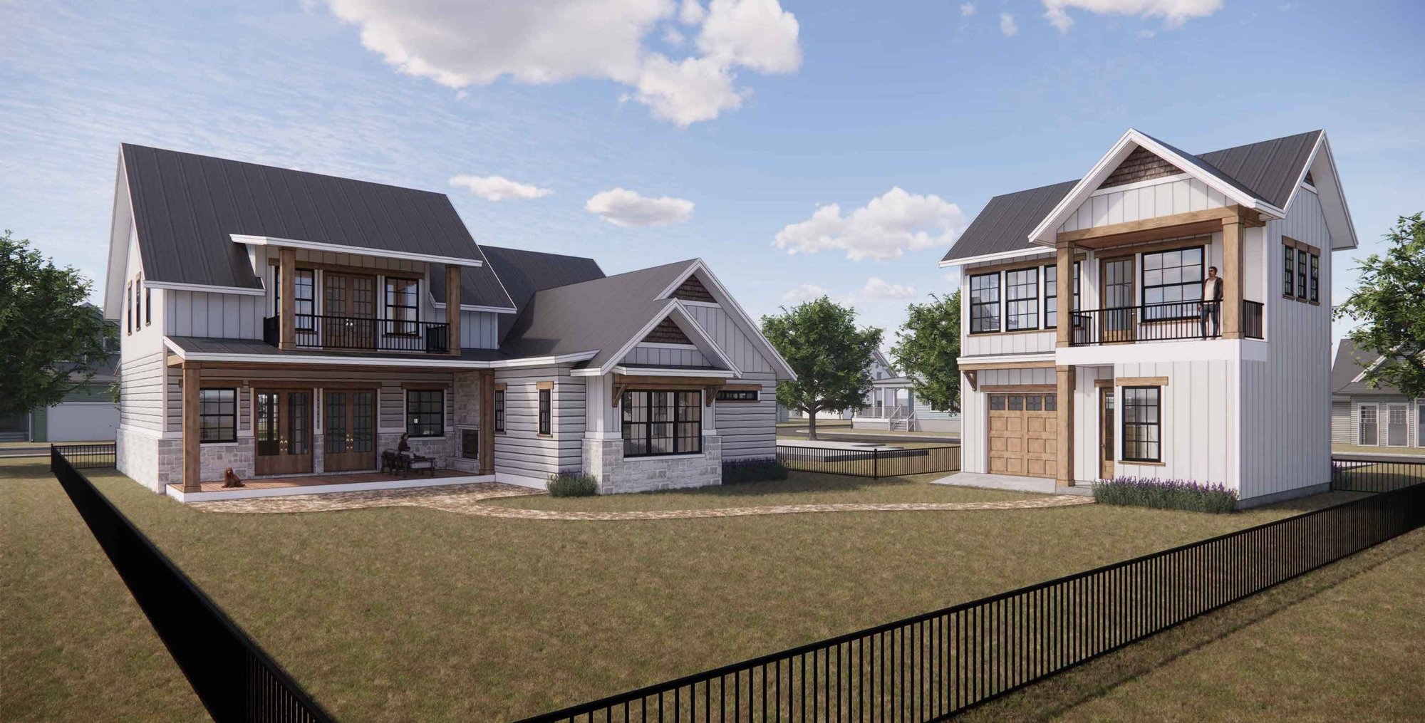 Concept image of a craftsman-style house in Georgetown, Texas with an apartment-style garage