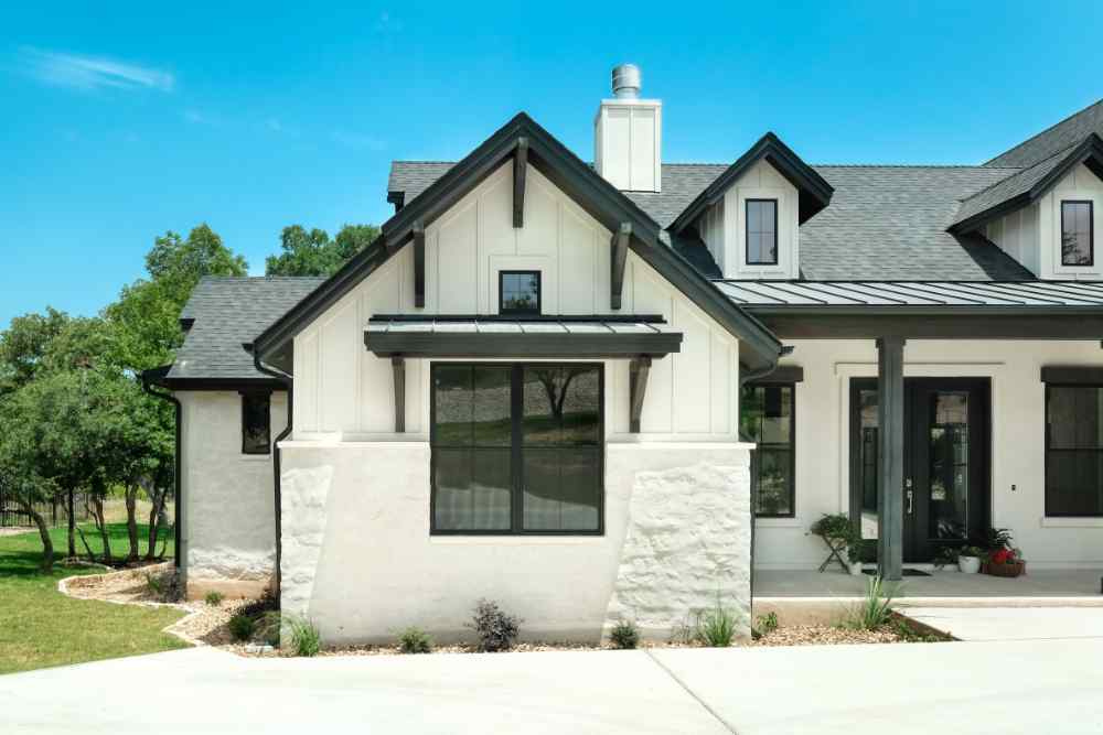 Front view of a custom home by J. Bryant Boyd in Central Texas Hill Country