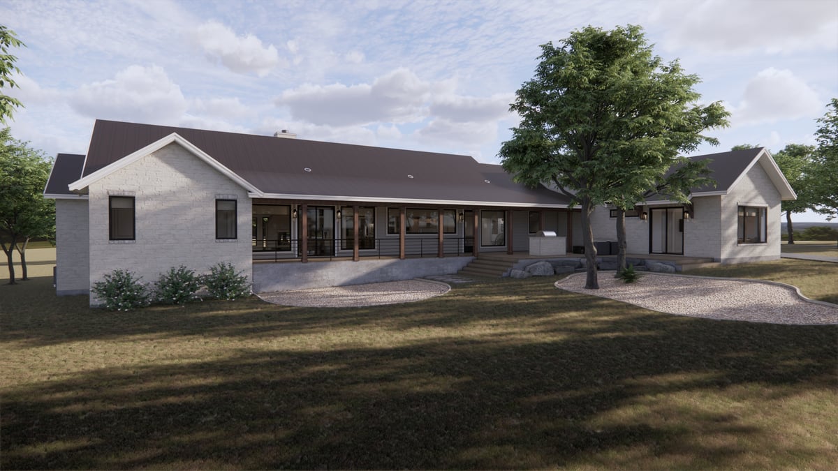 Rear Perspective Hill Country Home Remodel 