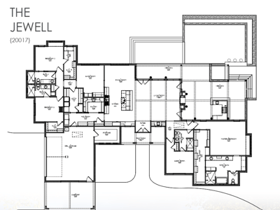 Image of the blueprints for a custom home in the Texas Hill Country, designed and by J. Bryant Boyd