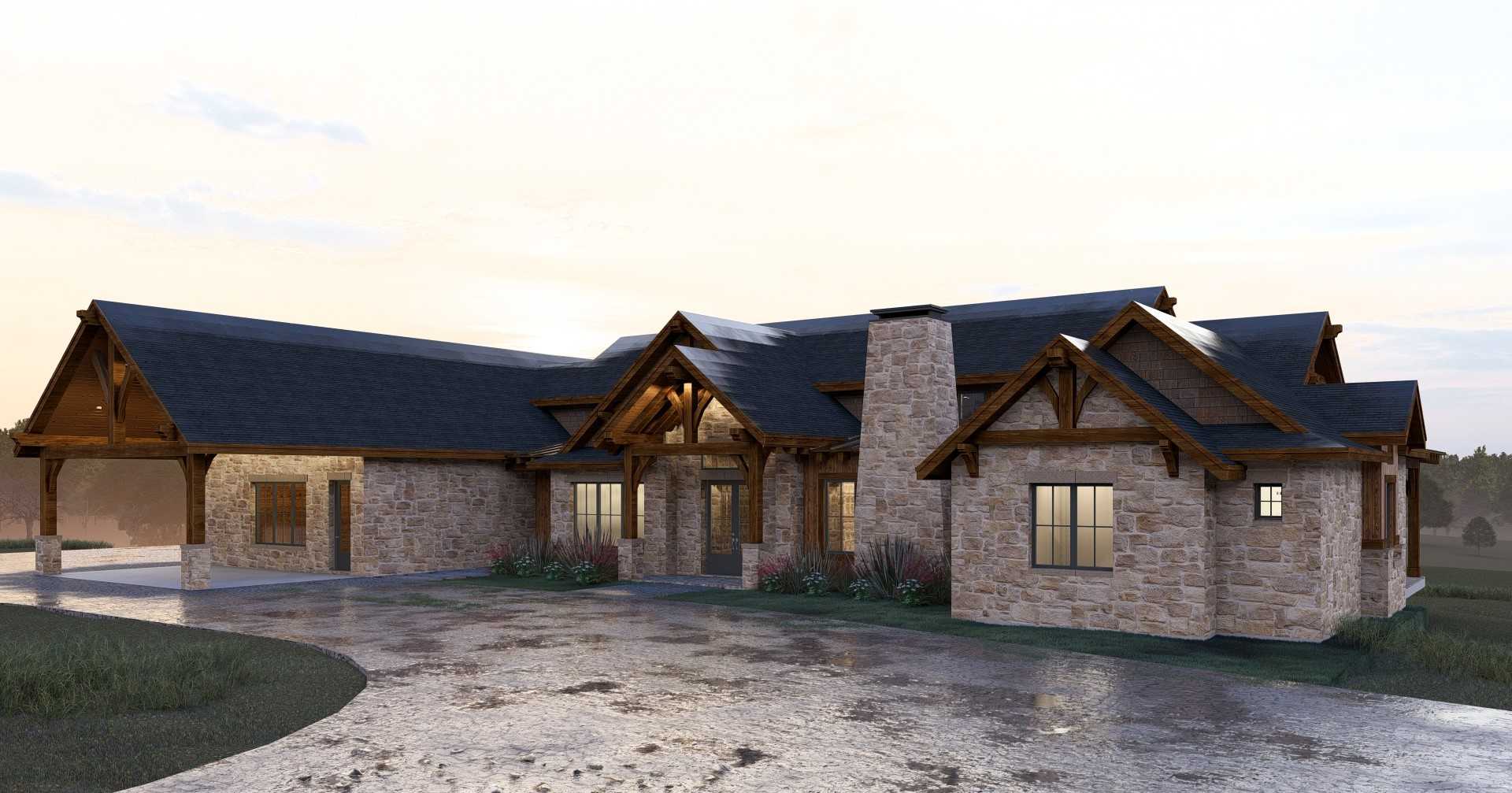 Rendering of custom home in Texas Hill Country Rendering of custom home in Texas Hill Country