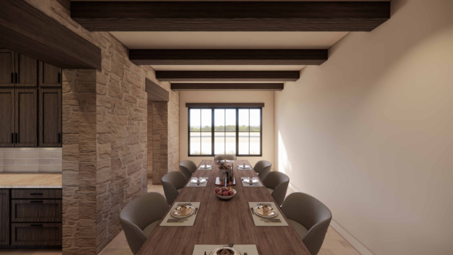 Large dining table rendering