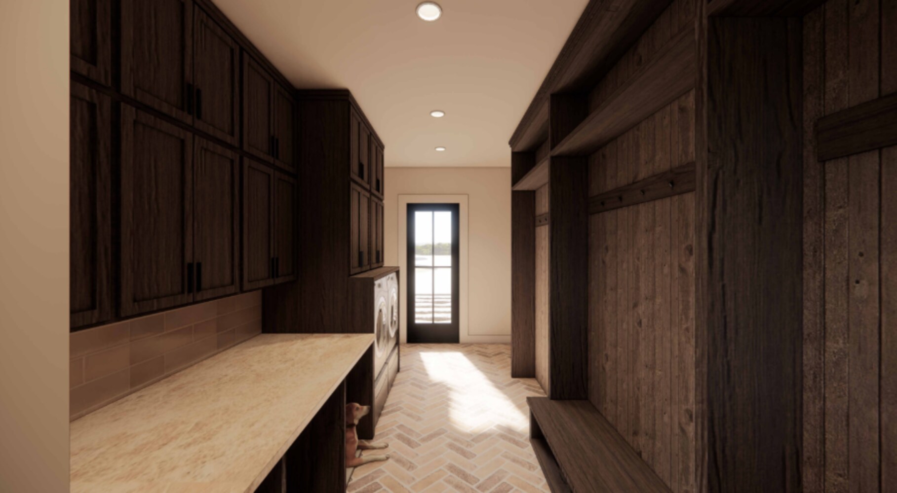 Custom mudroom rendering